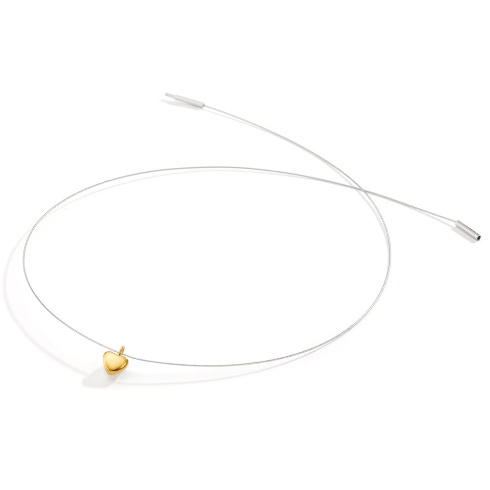 Collier Roestvrijstaal Geel IP-gecoat Hart 42 cm Ø6 mm