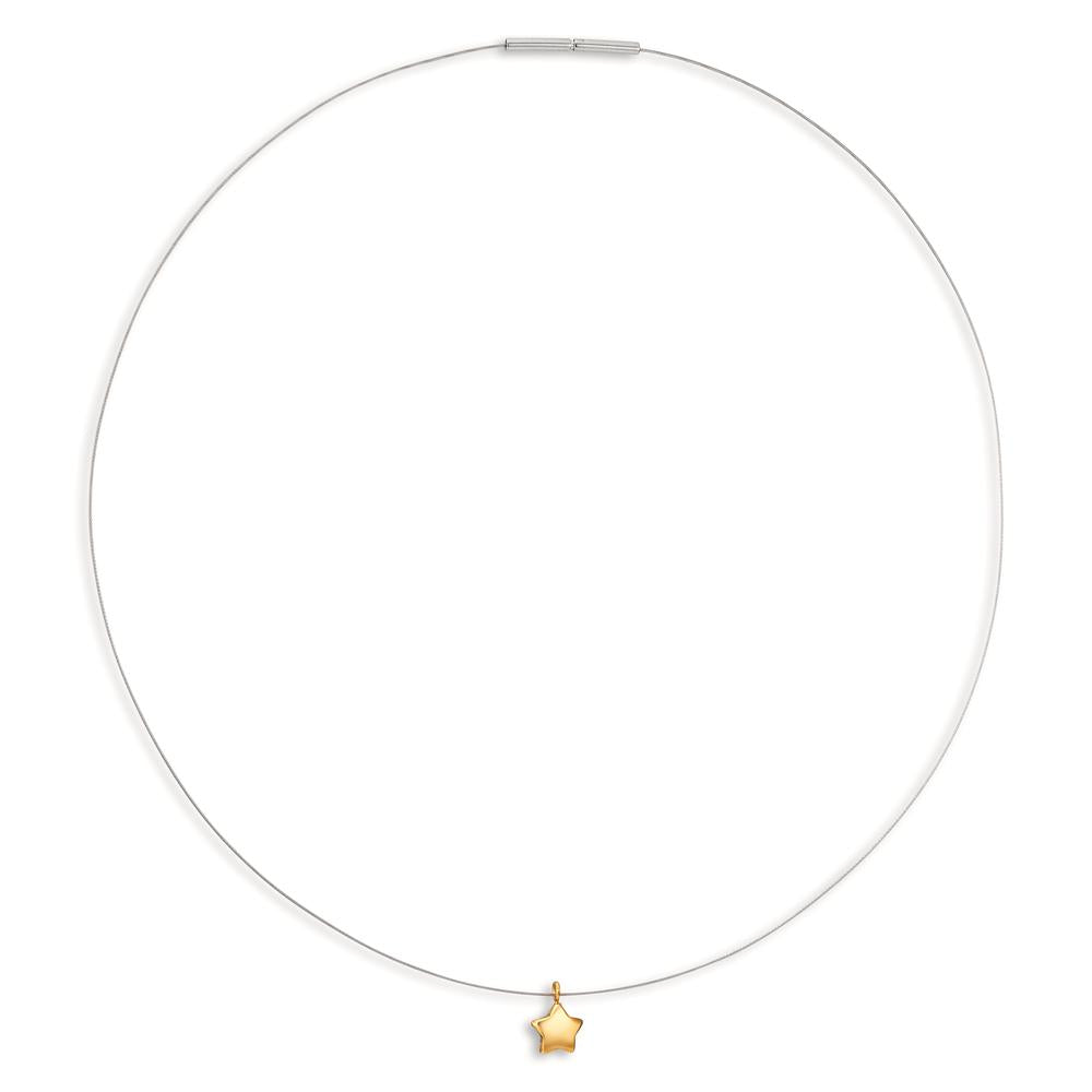 Collier Roestvrijstaal Geel IP-gecoat Ster 42 cm Ø7 mm