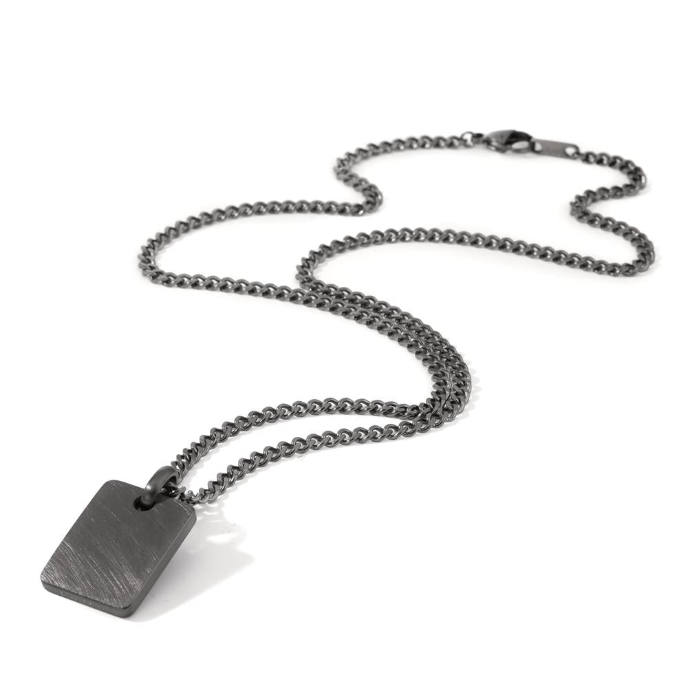 Collier met hanger Roestvrijstaal Grijs IP-gecoat 60 cm