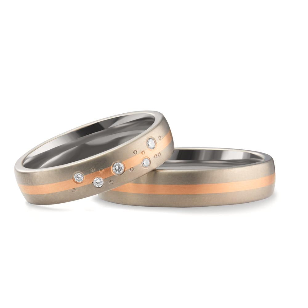 Ring Titanium, 750/18 krt rood goud