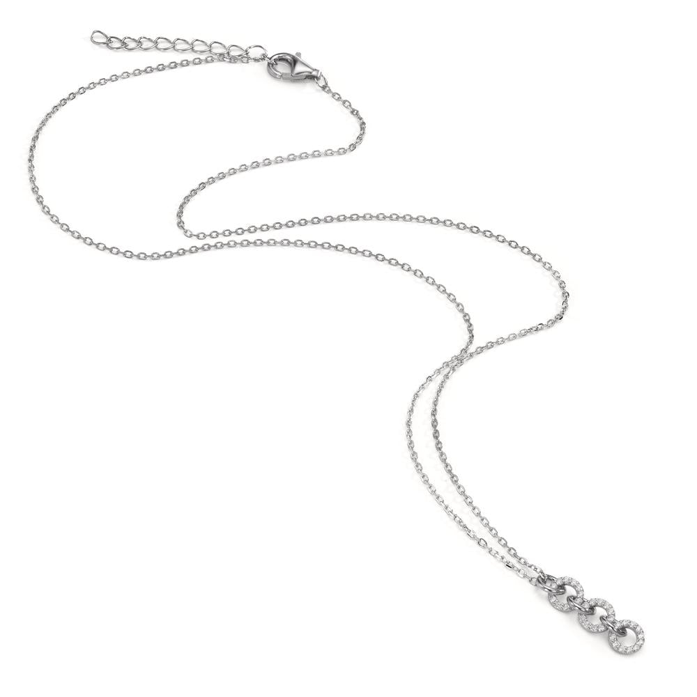 Collier Zilver Zirkonia Gerhodineerd 42-45 cm