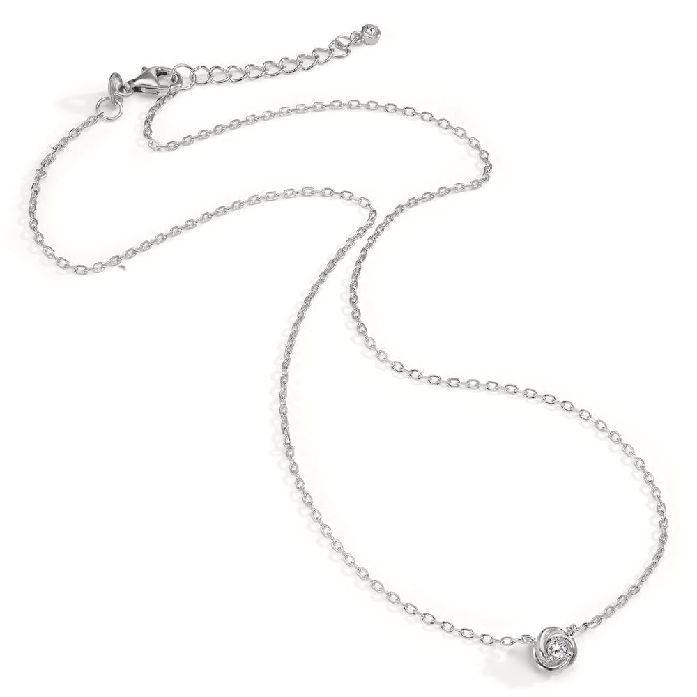 Collier Zilver Zirkonia Gerhodineerd 42-45 cm