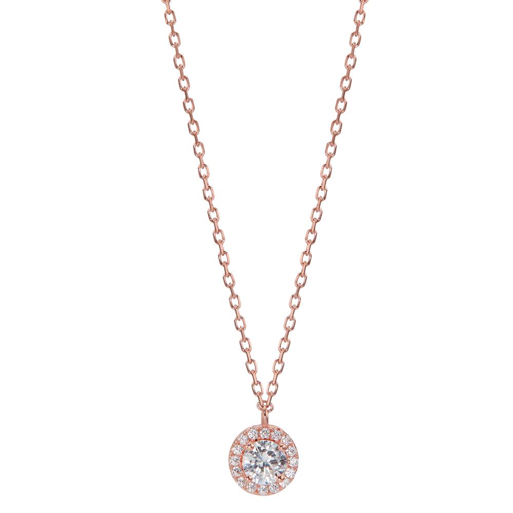 Collier Zilver Zirkonia Rosé Verguld 42-45 cm