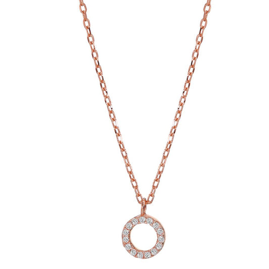 Collier Zilver Zirkonia Rosé Verguld 42-45 cm Ø6.5 mm