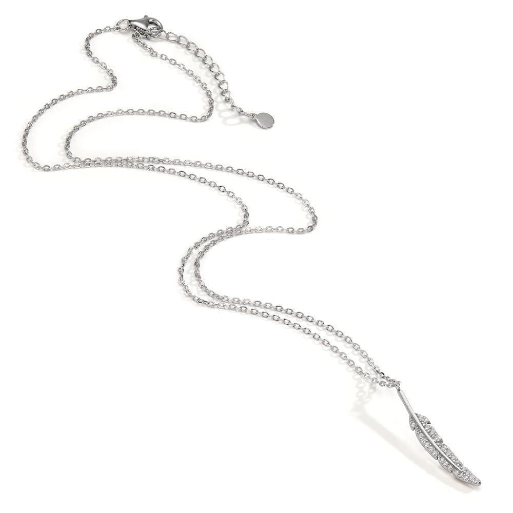 Collier Zilver Zirkonia Gerhodineerd Veer 42-45 cm