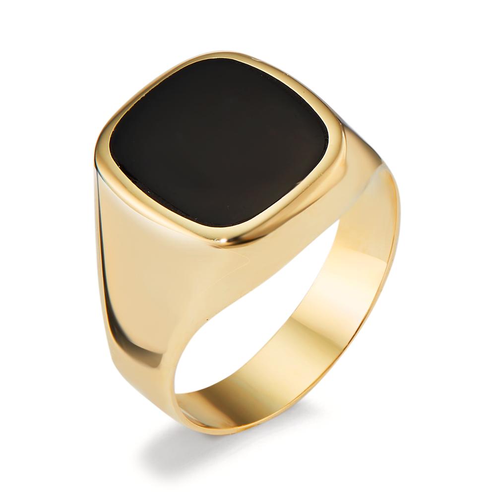 Ring 375/9 krt geel goud Onyx