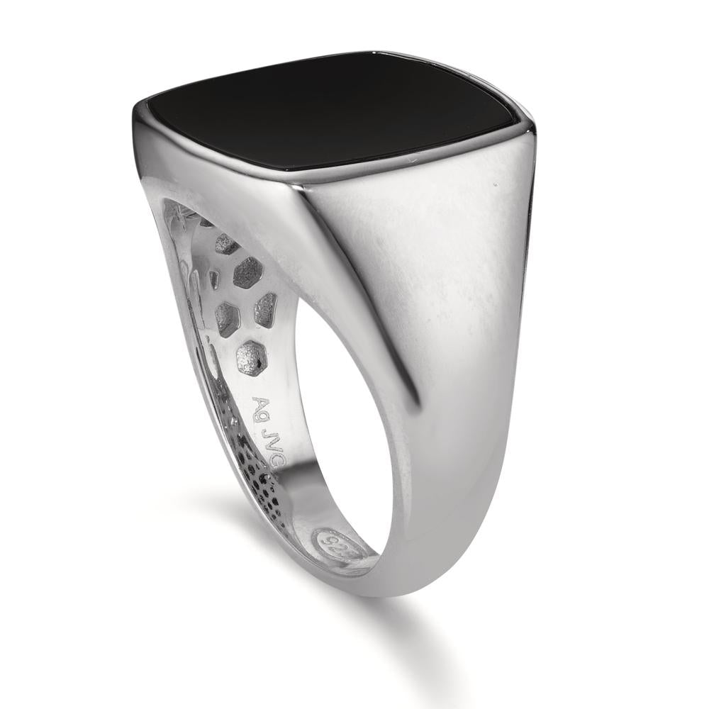 Ring Zilver Onyx Gerhodineerd