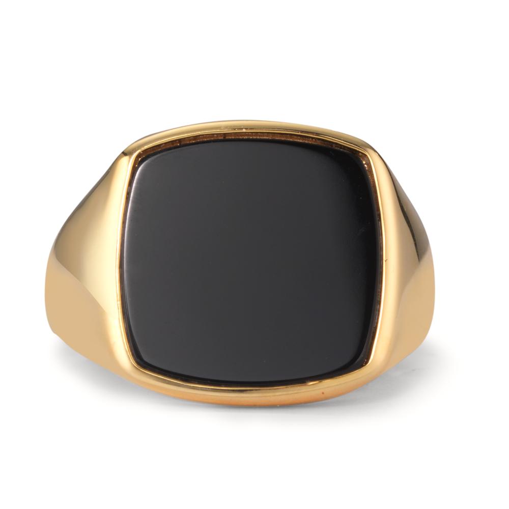 Ring Zilver Onyx Geel Verguld