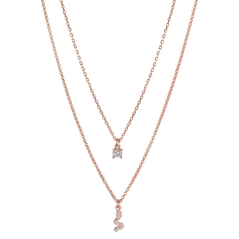 Collier Zilver Zirkonia 13 Steen Rosé Verguld Slang 40-44 cm