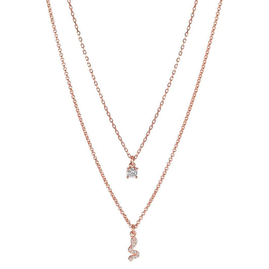 Collier Zilver Zirkonia 13 Steen Rosé Verguld Slang 40-44 cm