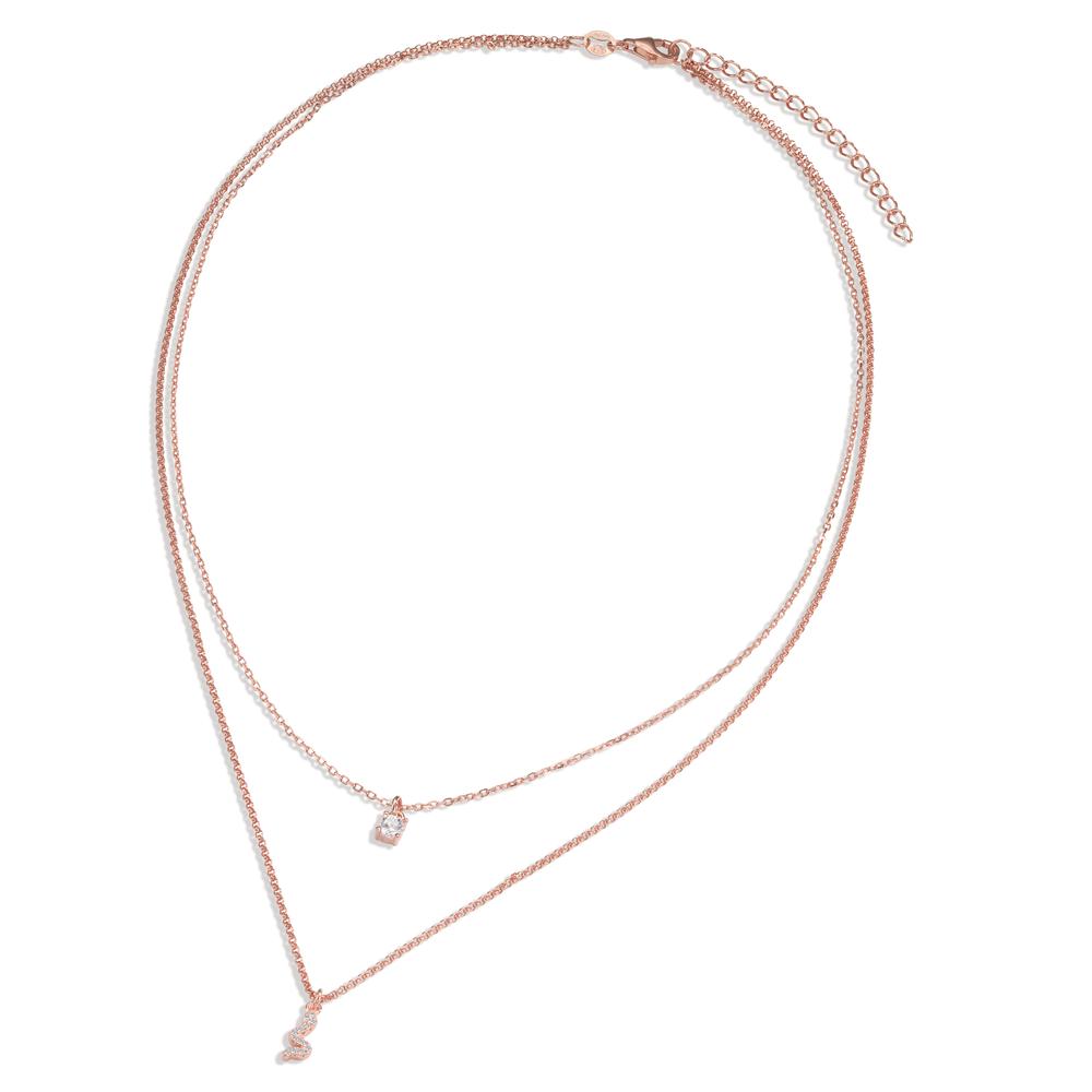 Collier Zilver Zirkonia 13 Steen Rosé Verguld Slang 40-44 cm