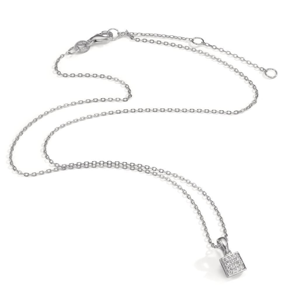 Collier Zilver Zirkonia 16 Steen Gerhodineerd 40-45 cm