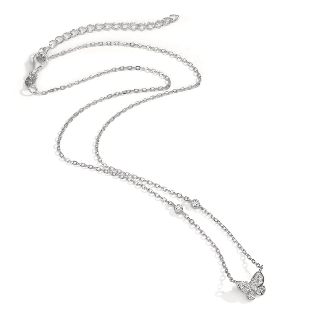 Collier Zilver Zirkonia Gerhodineerd Vlinder 40-45 cm