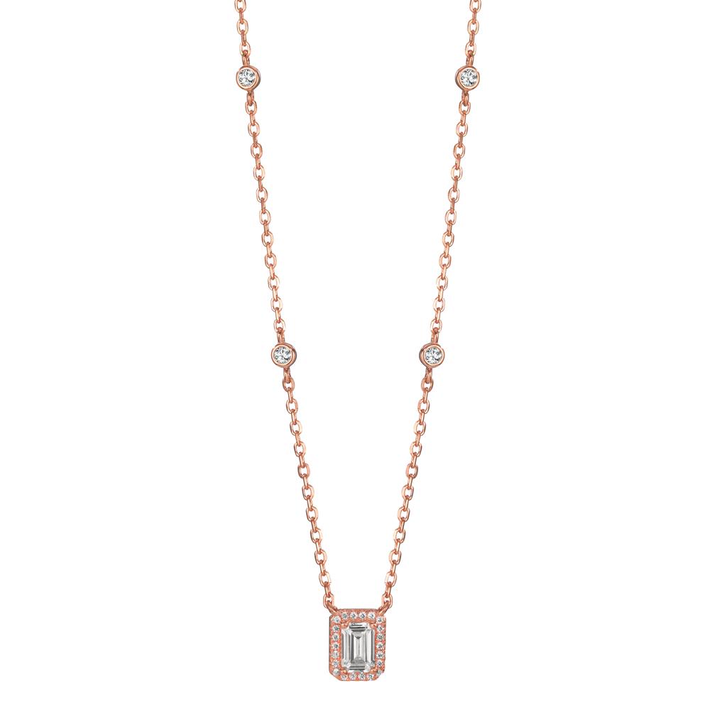 Collier Zilver Zirkonia Rosé Verguld 40-45 cm