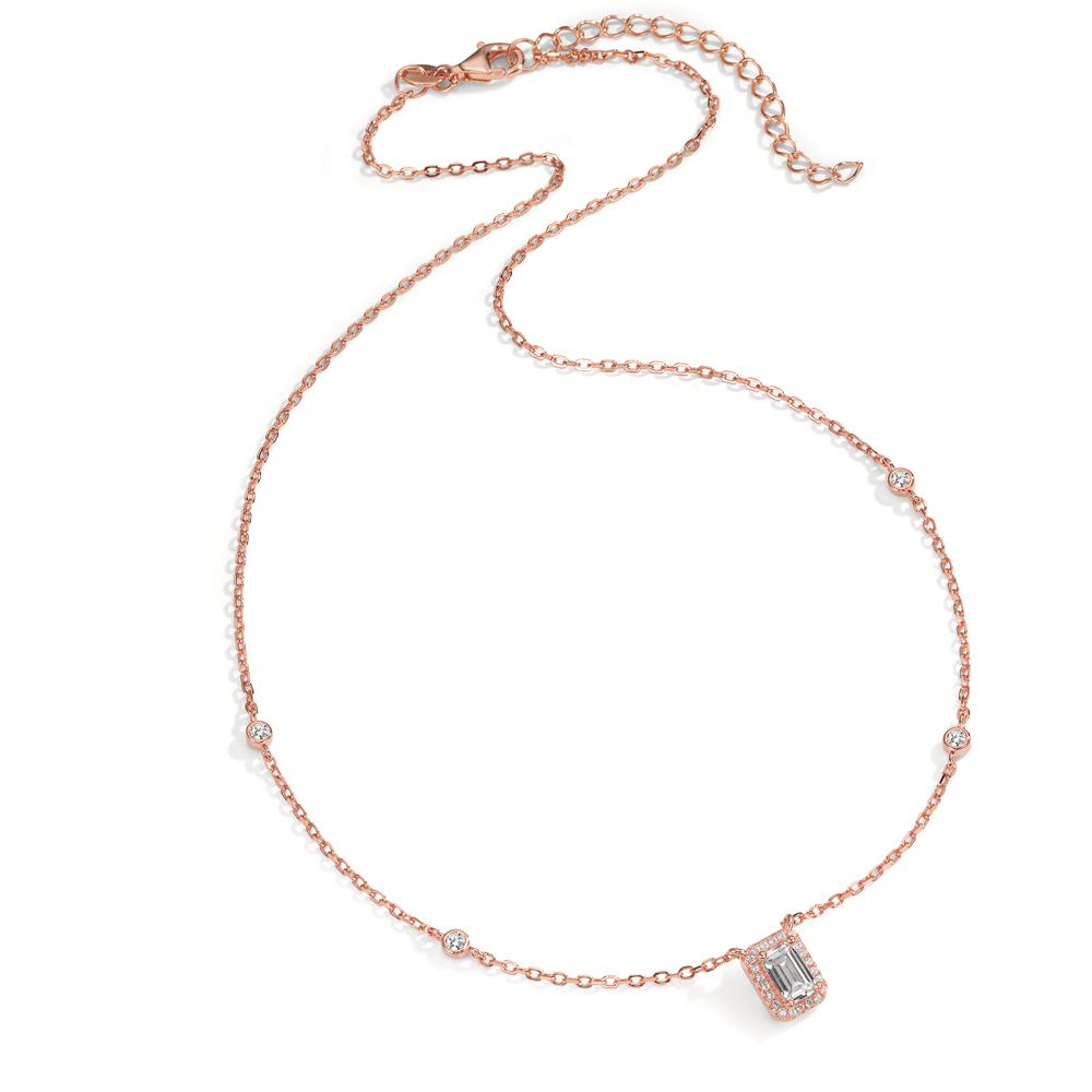 Collier Zilver Zirkonia Rosé Verguld 40-45 cm