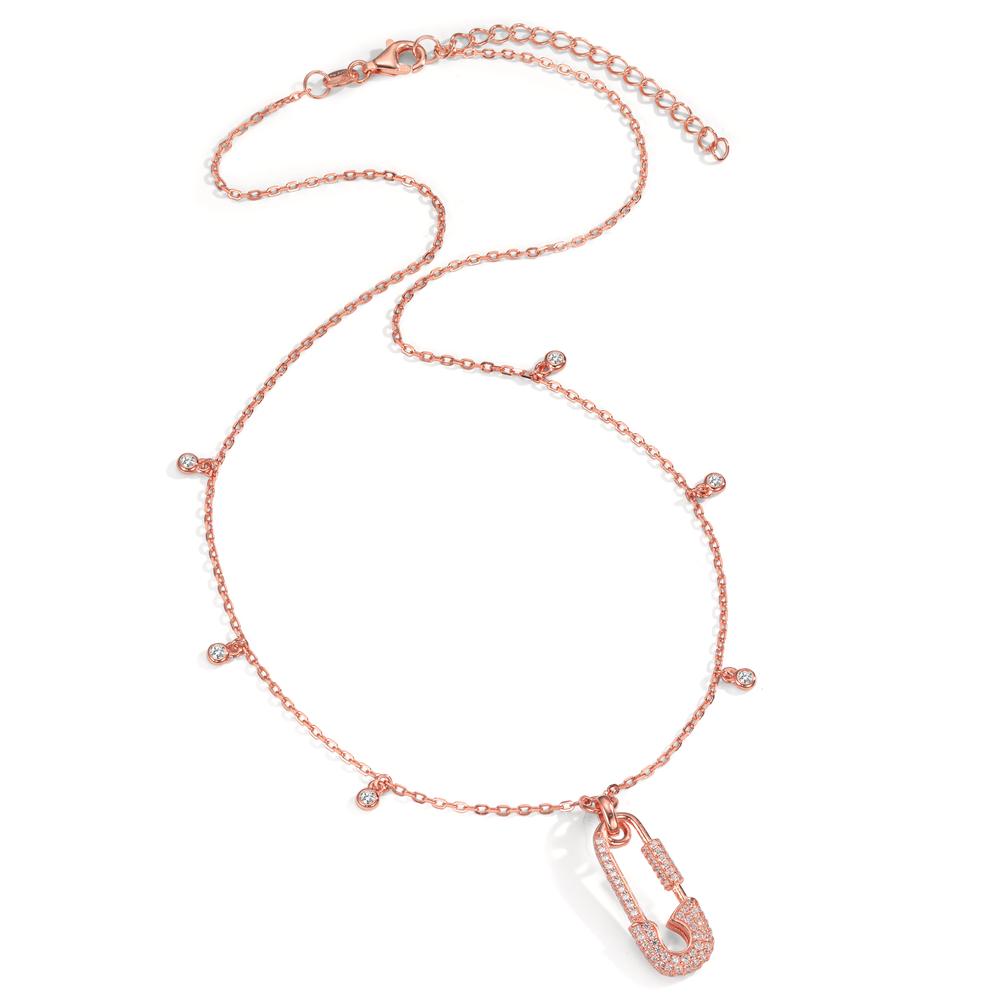 Collier Zilver Zirkonia Rosé Verguld Veiligheidsspeld 40-45 cm