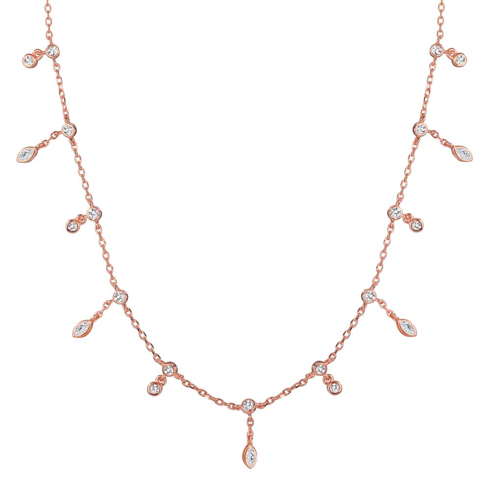 Collier Zilver Zirkonia 30 Steen Rosé Verguld 37-44 cm