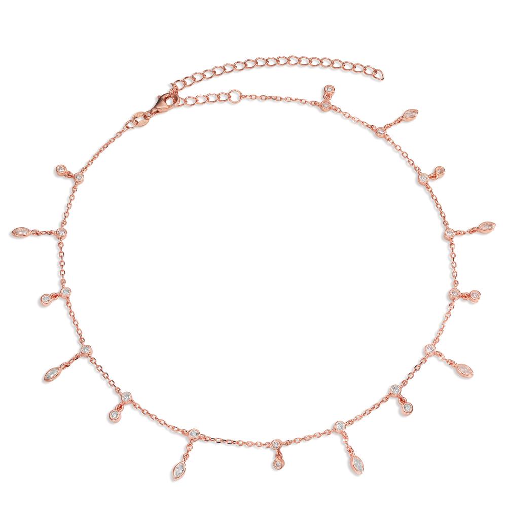 Collier Zilver Zirkonia 30 Steen Rosé Verguld 37-44 cm