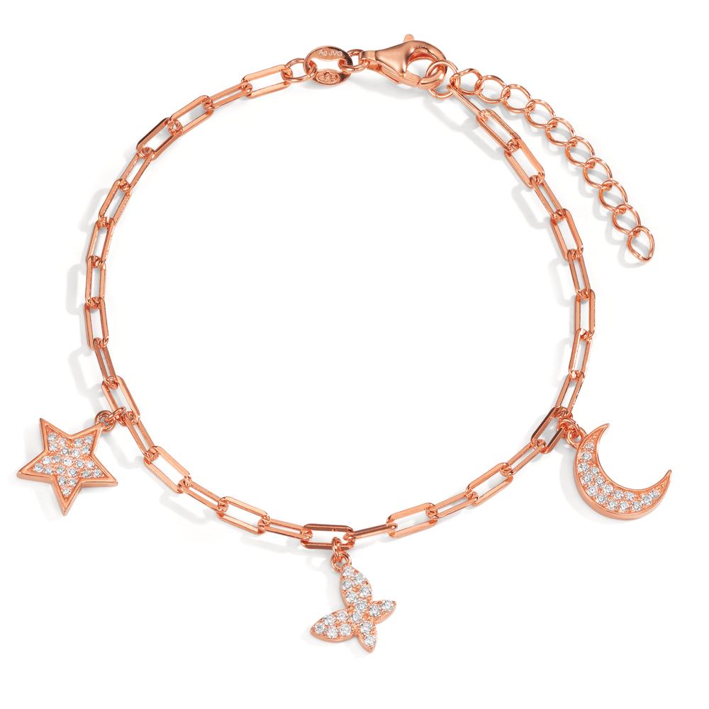 Armband Zilver Zirkonia Rosé Verguld 16-18.5 cm