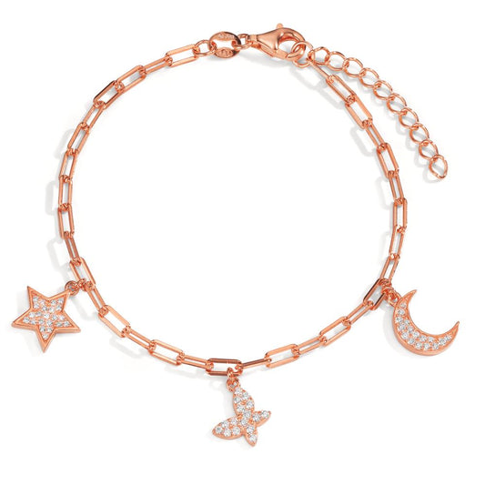 Armband Zilver Zirkonia Rosé Verguld 16-18.5 cm