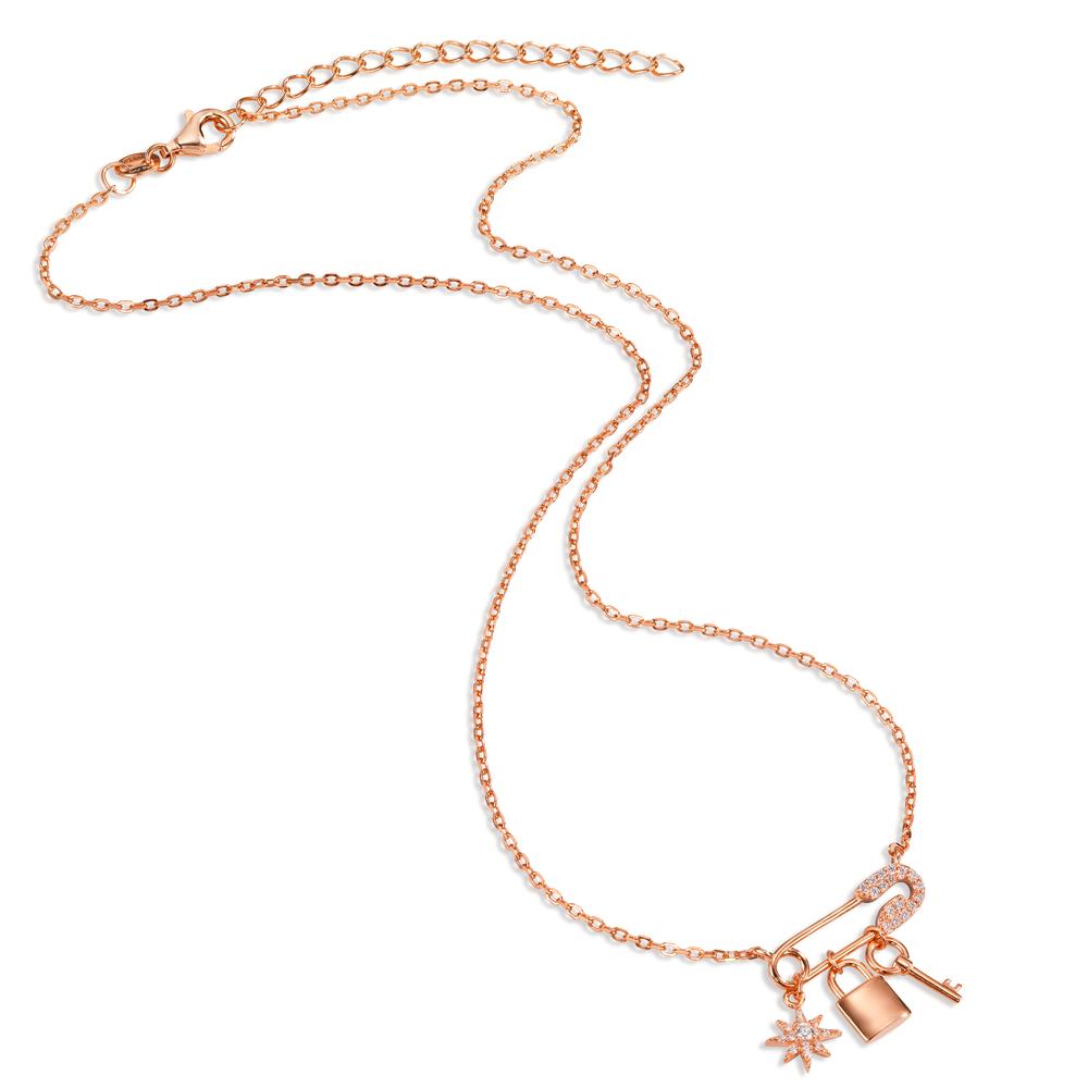 Collier Zilver Zirkonia Rosé Verguld 40-45 cm