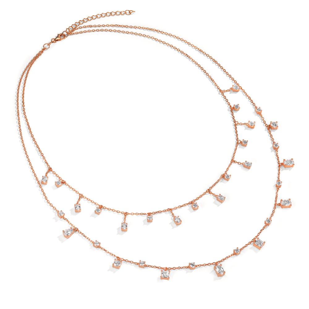 Collier Zilver Zirkonia Rosé Verguld 39-44 cm