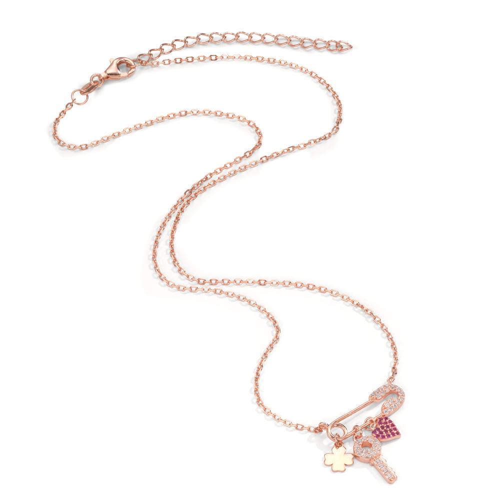 Collier Zilver Zirkonia Rosé Verguld 40-45 cm