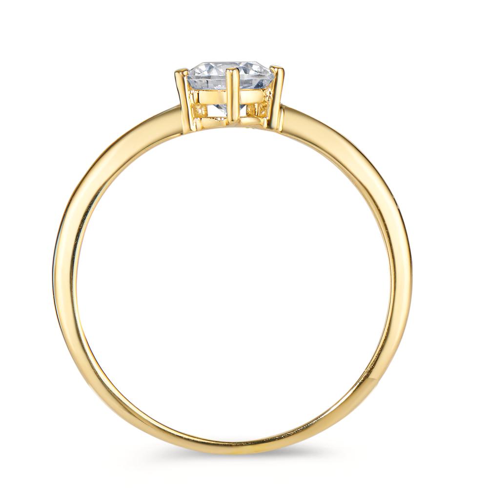 Solitaire ring 750/18K geel goud Zirkonia Ø5.5 mm