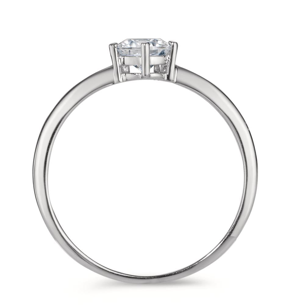 Solitaire ring 750/18K krt witgoud Zirkonia Ø5.5 mm