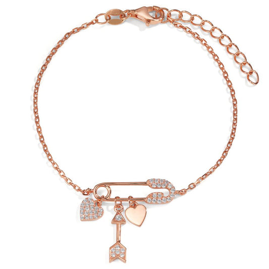 Armband Zilver Zirkonia Rosé Verguld 16-19 cm