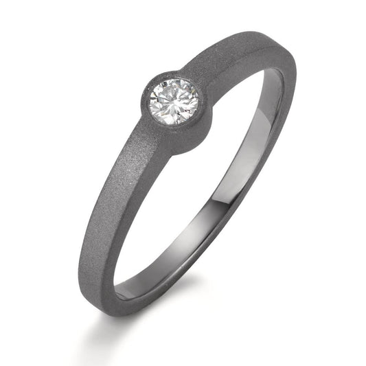 Solitaire ring Tantal Diamant 0.10 ct, w-si