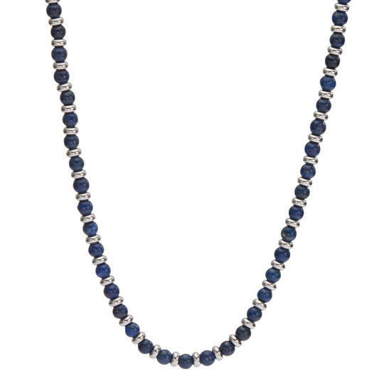 Collier Roestvrijstaal Sodaliet blauw 50-55 cm Ø4 mm