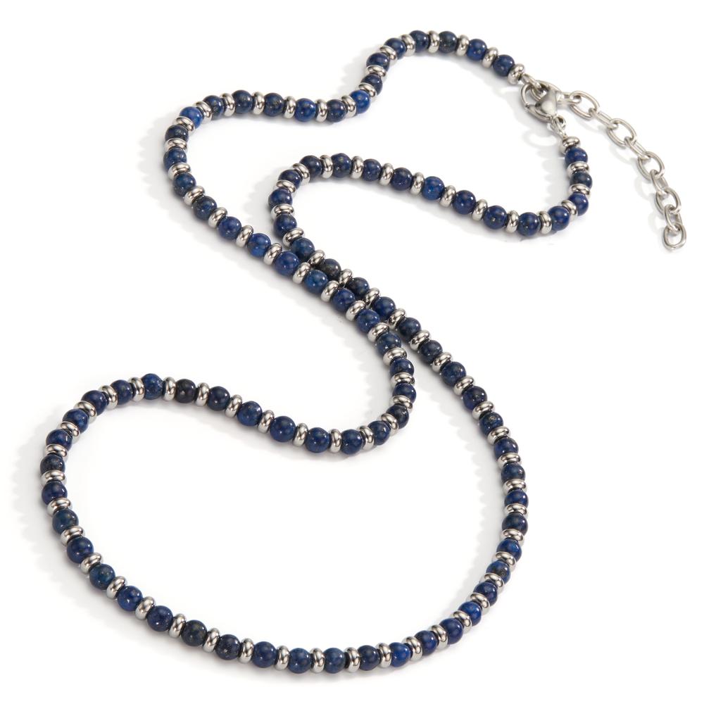 Collier Roestvrijstaal Sodaliet blauw 50-55 cm Ø4 mm