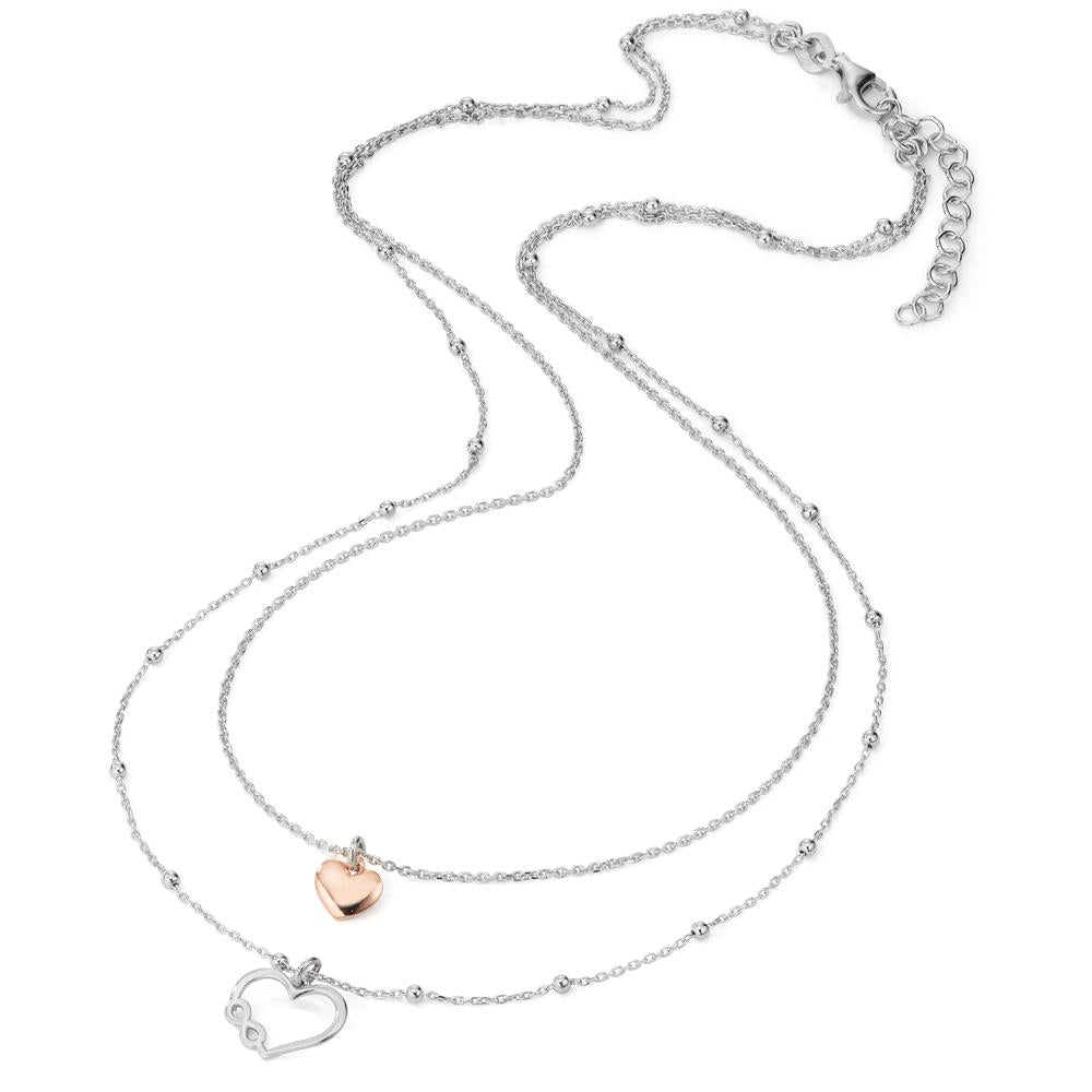 Collier Zilver Rosé Bi-color Hart 40-44 cm