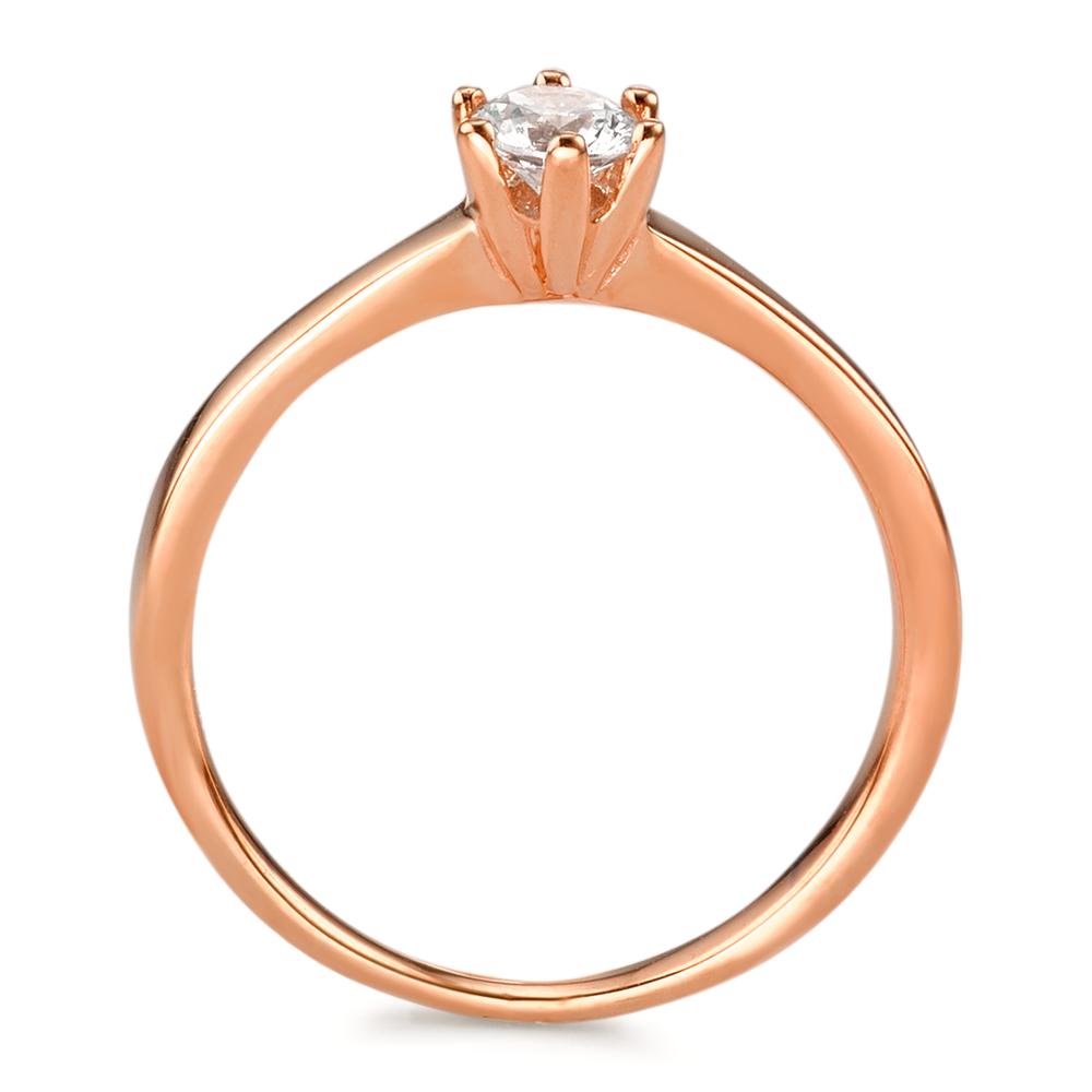 Solitaire ring 375/9 krt roségoud Zirkonia