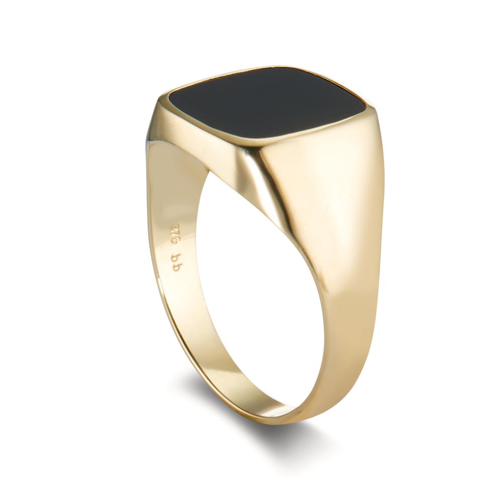 Ring 375/9K geel goud Onyx