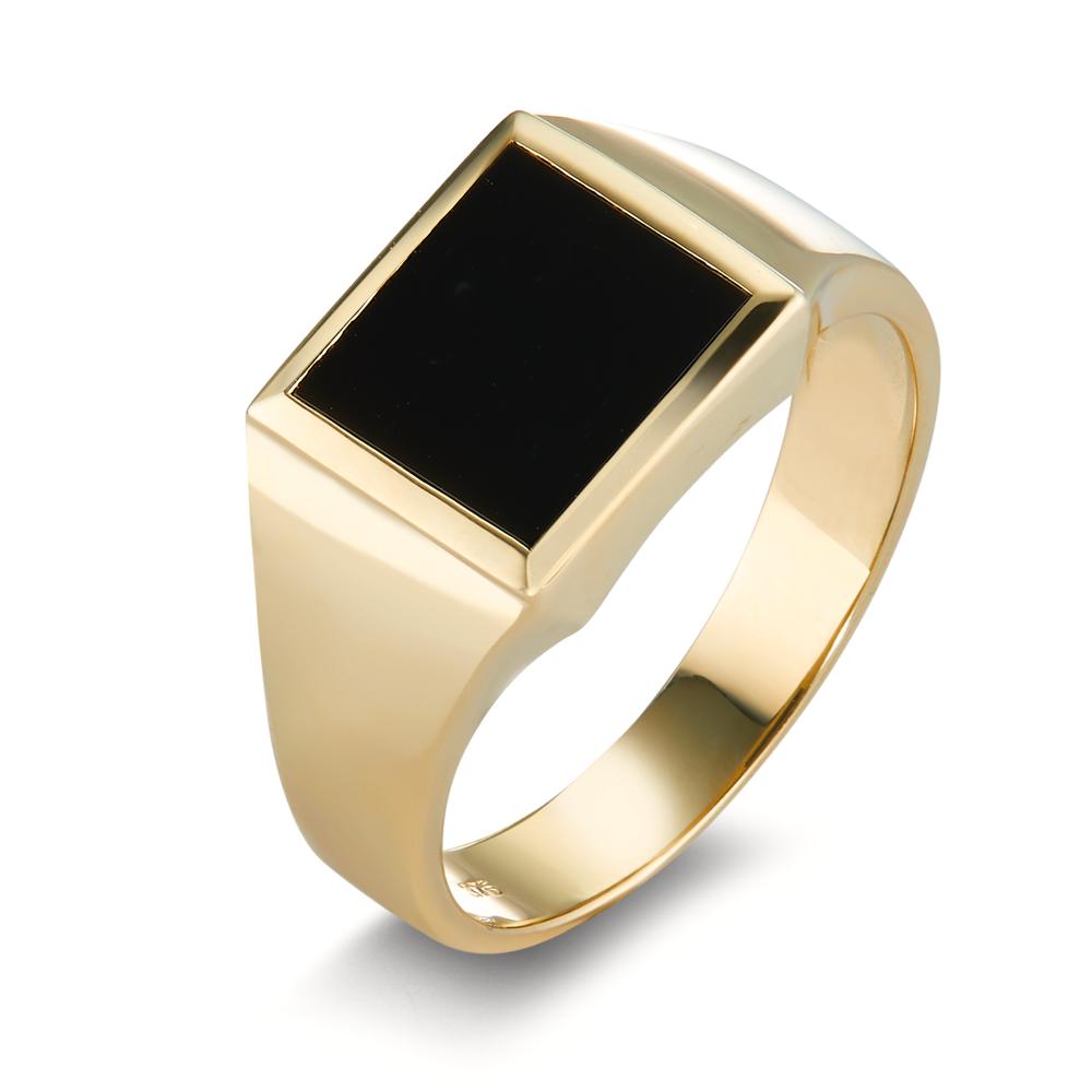 Ring 375/9 krt geel goud Onyx