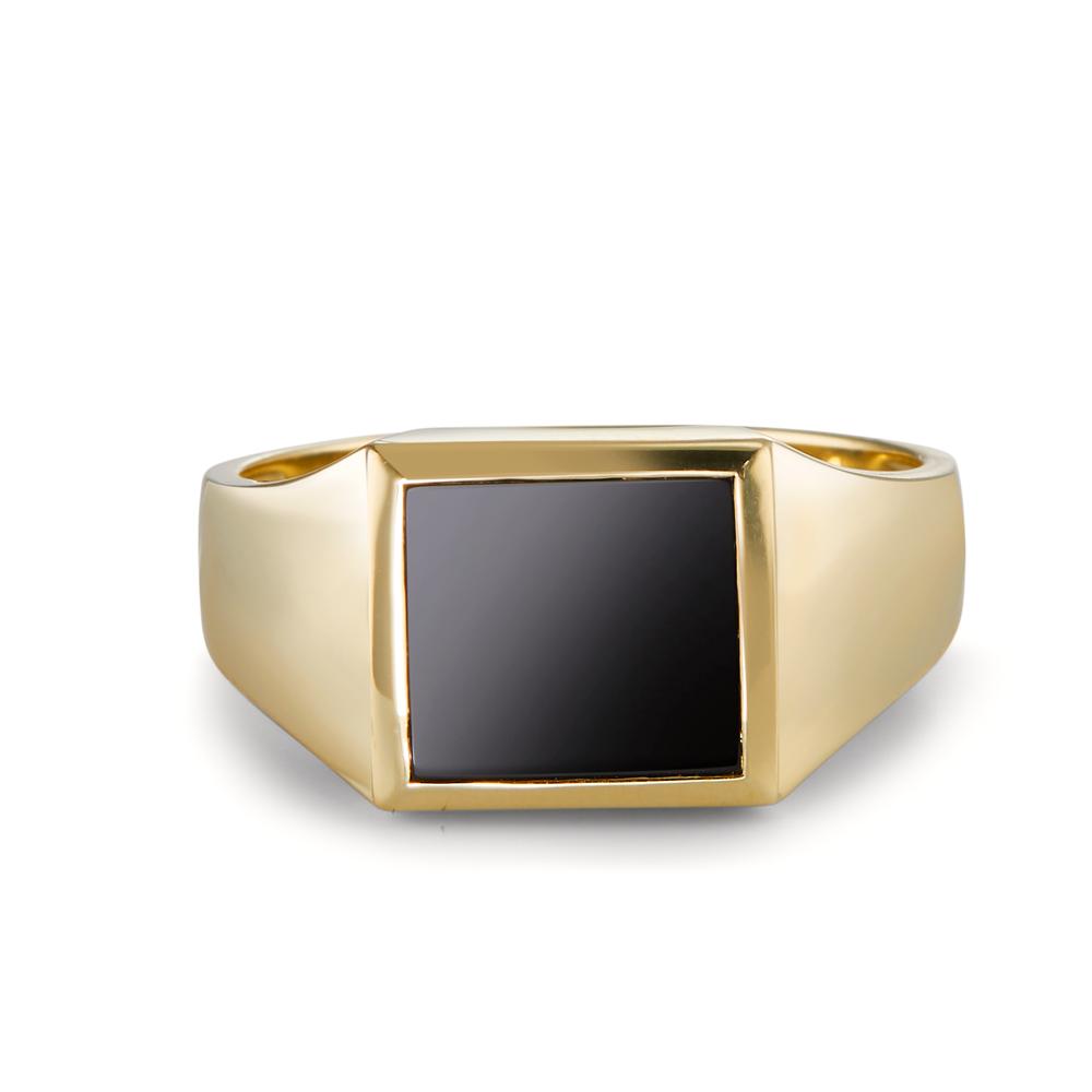 Ring 375/9 krt geel goud Onyx