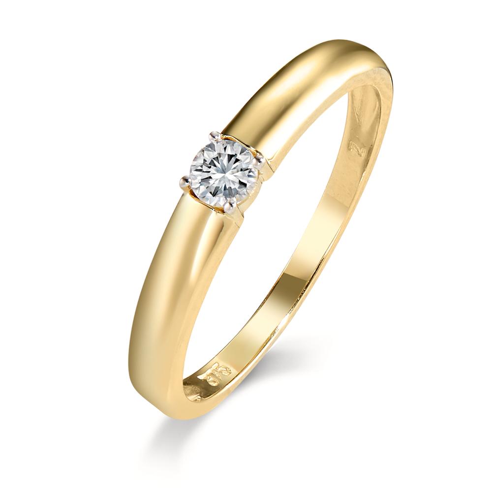 Solitaire ring 375/9 krt geel goud Zirkonia