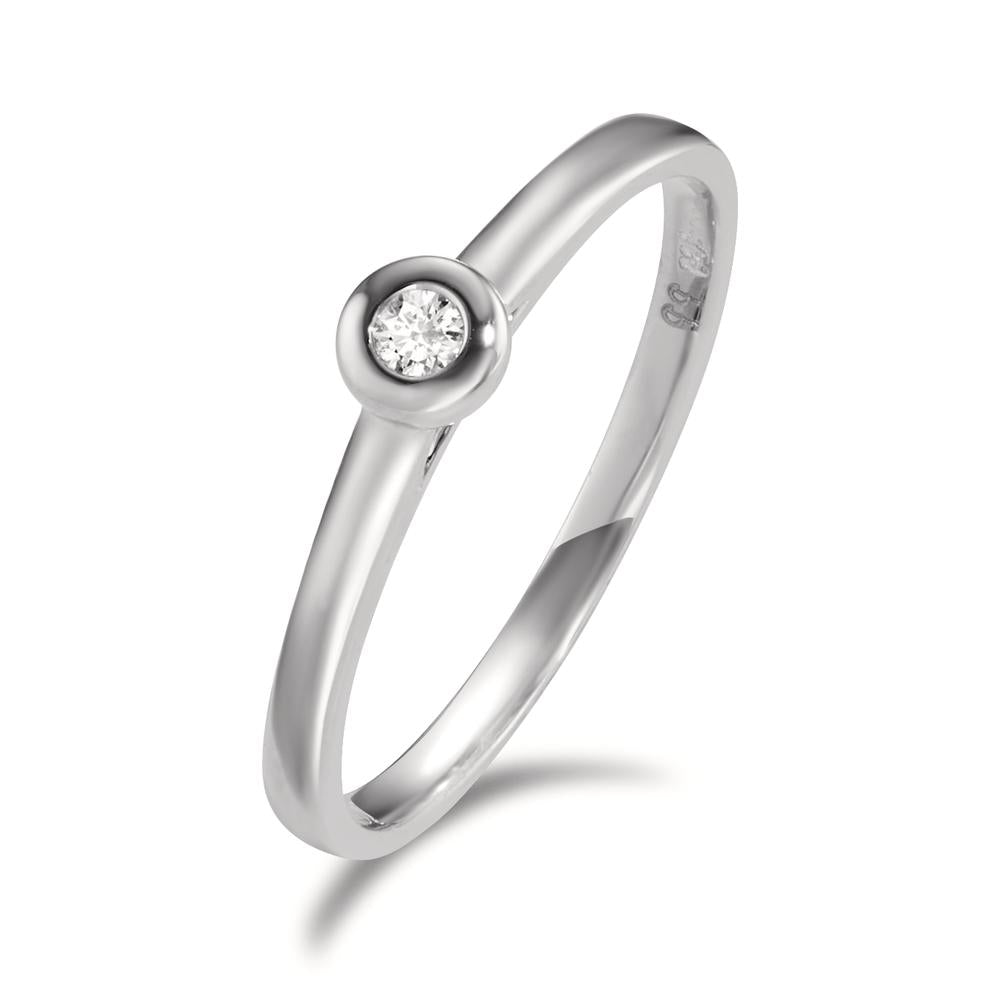 Solitaire ring 750/18K witgoud Diamant 0.03 ct, w-si