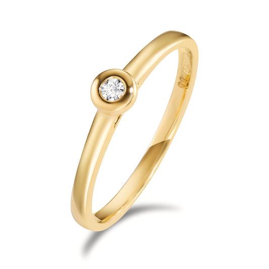 Solitaire ring 750/18 krt geel goud Diamant 0.03 ct, w-si