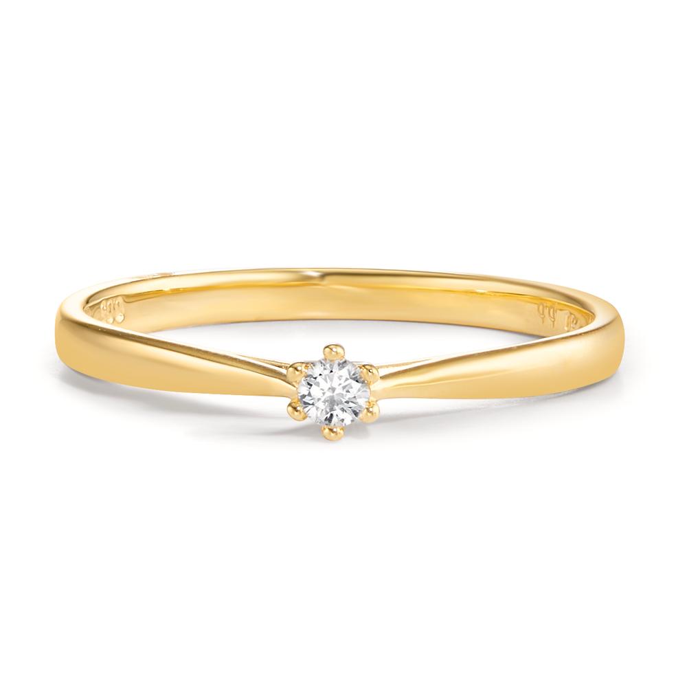 Solitaire ring 750/18 krt geel goud Diamant 0.05 ct, w-si