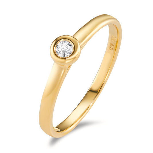Solitaire ring 750/18 krt geel goud Diamant 0.07 ct, w-si