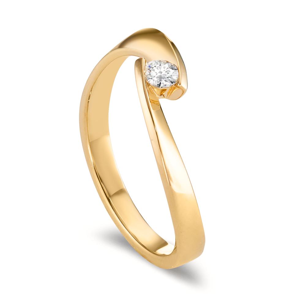 Ring 750/18 krt geel goud Diamant 0.09 ct, w-si