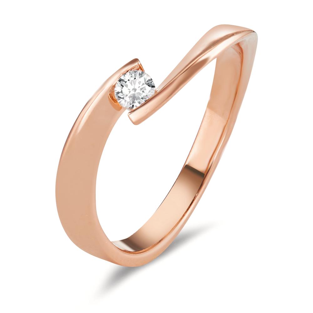 Ring 750/18 krt rood goud Diamant 0.09 ct, w-si