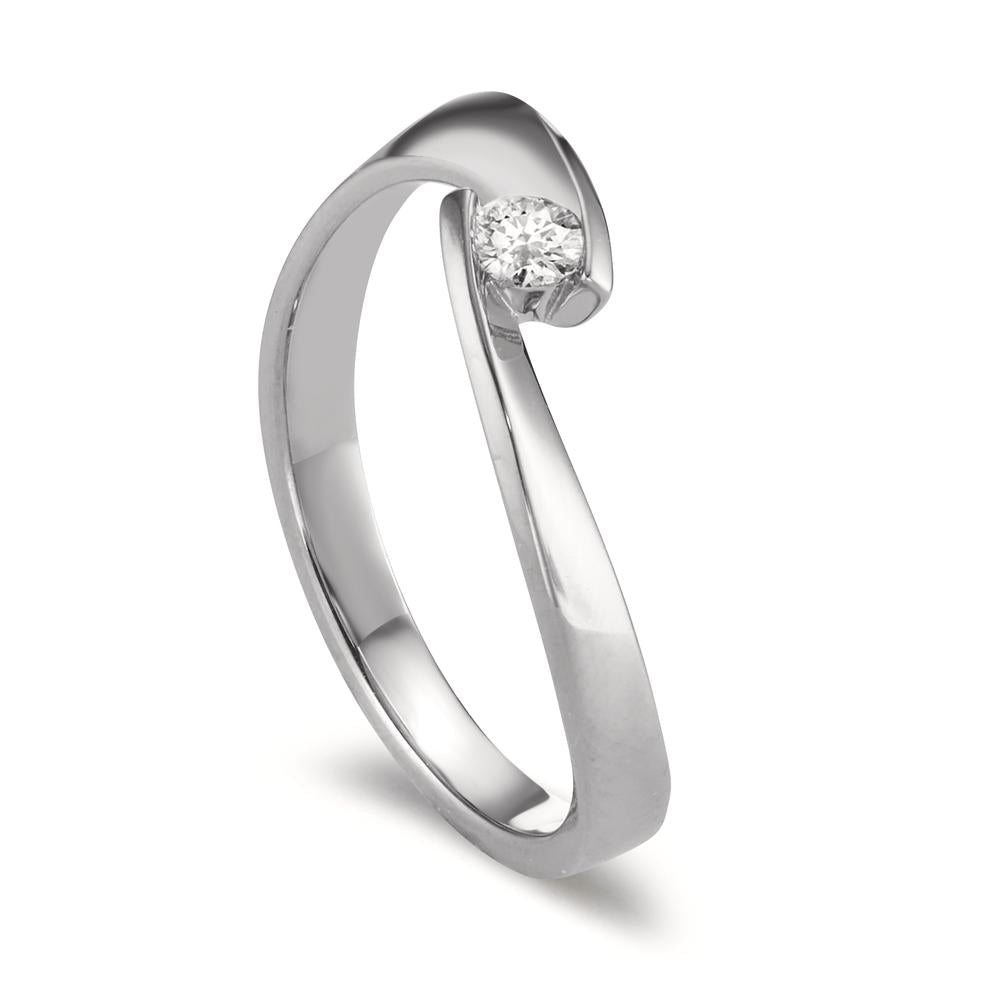 Ring 750/18K krt witgoud Diamant 0.13 ct, w-si