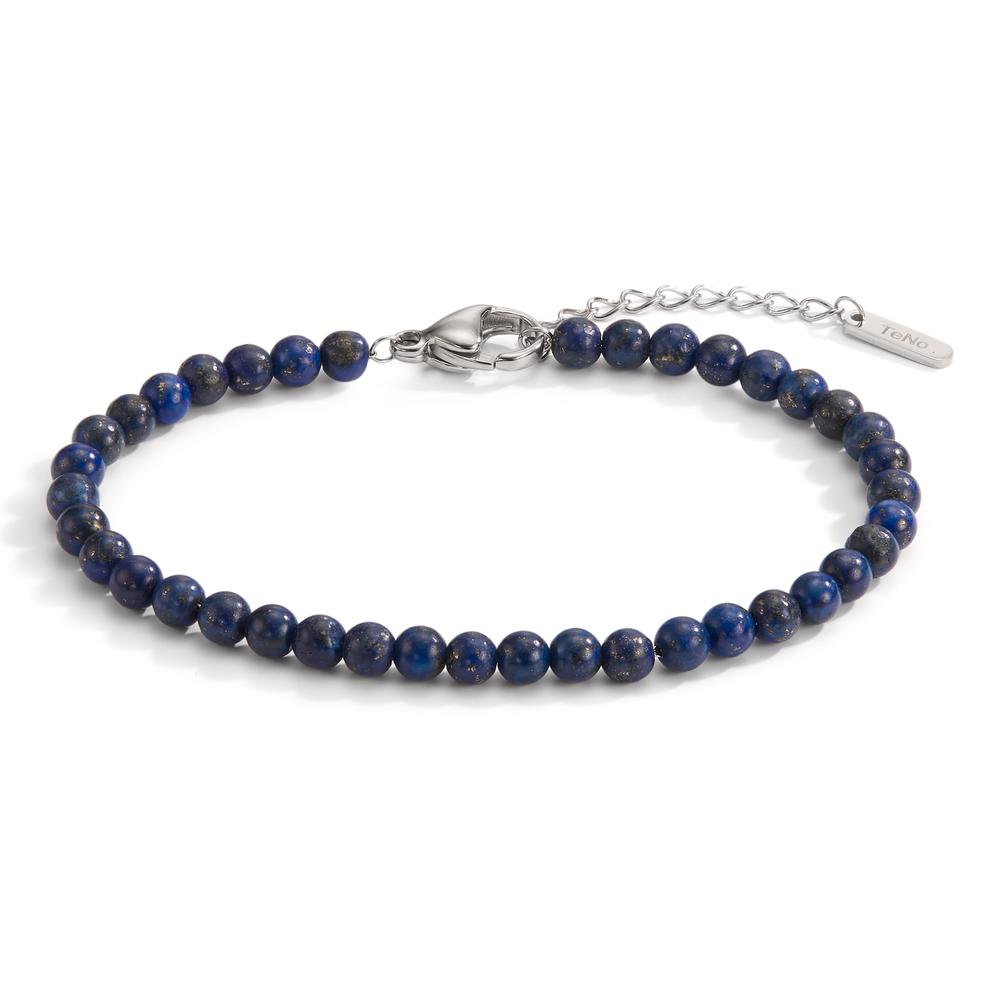 Armband Roestvrijstaal Lapis Lazuli 17.5-19.5 cm Ø4 mm