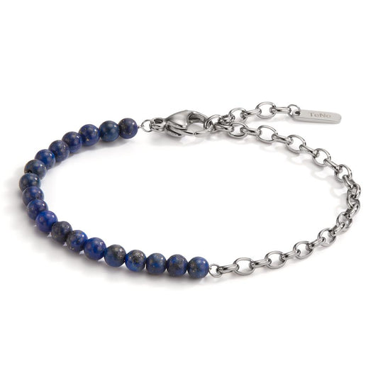 Armband Roestvrijstaal Lapis Lazuli 17.5-19.5 cm Ø4 mm