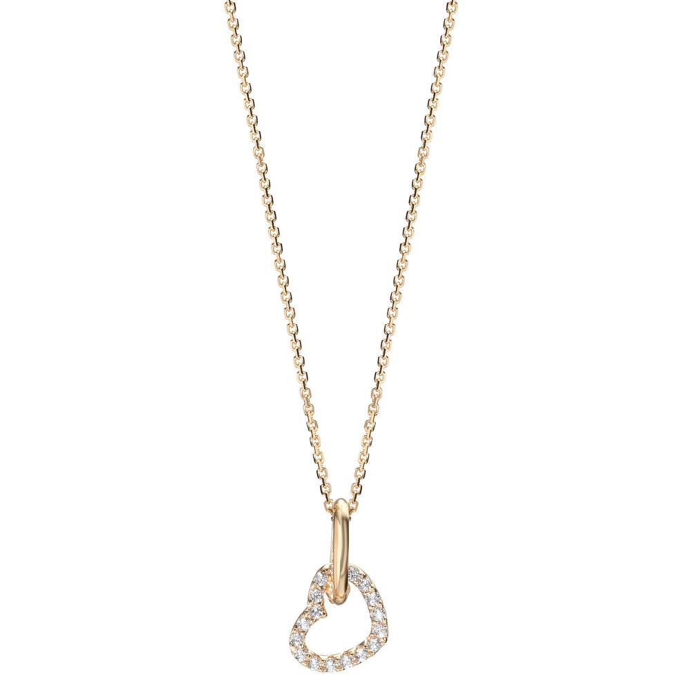 Collier 585/14K geel goud Zirkonia Hart 42-45 cm