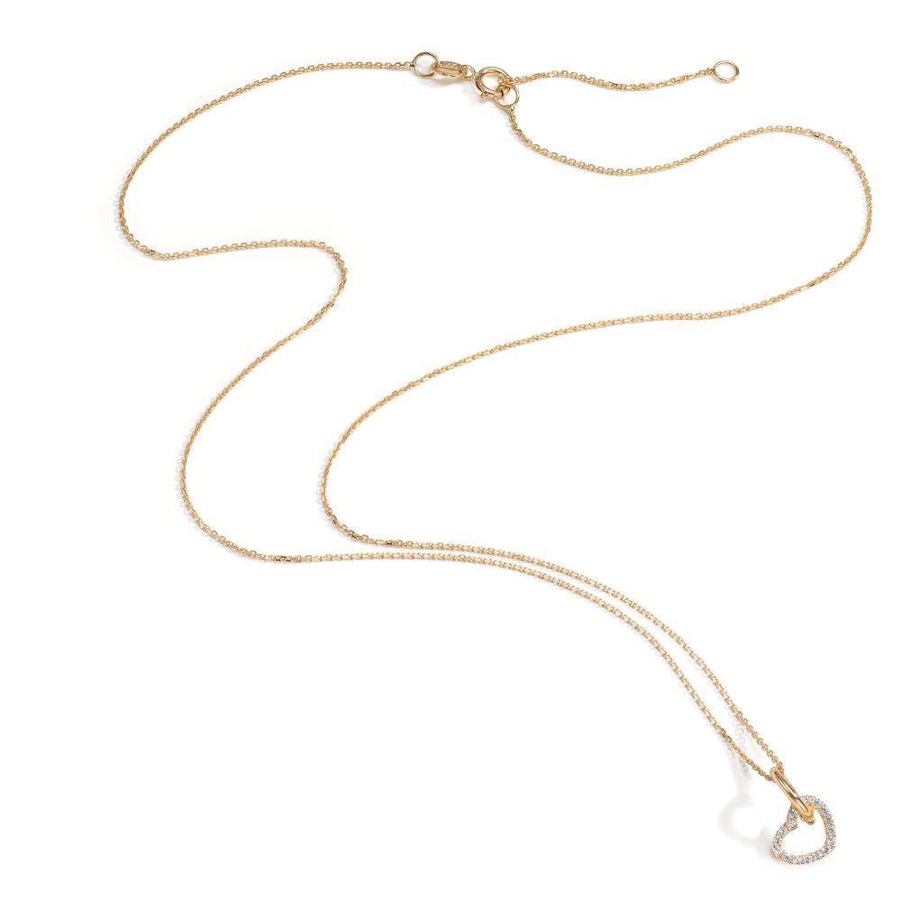 Collier 585/14K geel goud Zirkonia Hart 42-45 cm